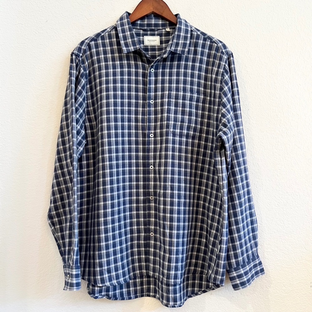 7 Diamonds Colton Plaid Flannel‎ Button Down Long Sleeve Shirt Men's Size XL